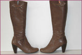 PASTELLE Bottes à Talons Cuir Marron Taupe Doublées Cuir T 38 BE