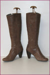 PASTELLE Bottes à Talons Cuir Marron Taupe Doublées Cuir T 38 BE