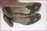 PASTELLE Bottes à Talons Cuir Marron Taupe Doublées Cuir T 38 BE
