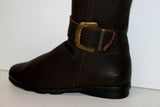 ARCHE Mi Bottes Cuir Grainé Souple Marron Foncé T 35 TTBE