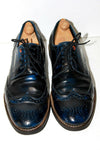 CHEVIGNON Derby à Lacets Cuir Bleu Iris Nuancé Noir T 41 TBE