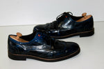 CHEVIGNON Derby à Lacets Cuir Bleu Iris Nuancé Noir T 41 TBE