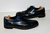 CHEVIGNON Derby à Lacets Cuir Bleu Iris Nuancé Noir T 41 TBE