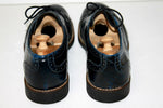 CHEVIGNON Derby à Lacets Cuir Bleu Iris Nuancé Noir T 41 TBE