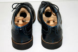 CHEVIGNON Derby à Lacets Cuir Bleu Iris Nuancé Noir T 41 TBE