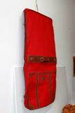 GYL Valise Bagage Porte Habits Toile Imperméable Rouge TBE