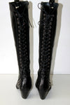 PARIS TENUS Bottes Pointues Cuir Noir Lacets sur l'arrière T 37.5 TBE