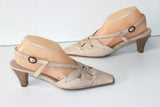 PIETRO BIANCHI Escarpins Ouverts Cuir Ajouré Beige T 38 TTBE