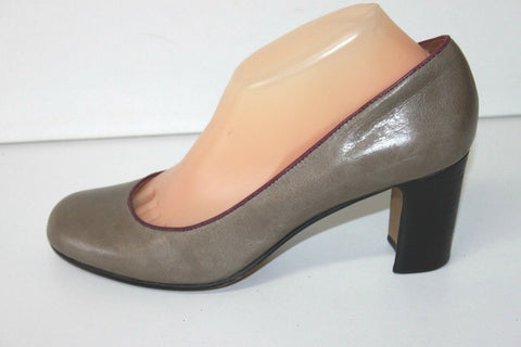 NOE Escarpins Cuir Marron Taupe Doublés Cuir Talons Larges T 40 BE