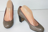 NOE Escarpins Cuir Marron Taupe Doublés Cuir Talons Larges T 40 BE