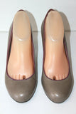 NOE Escarpins Cuir Marron Taupe Doublés Cuir Talons Larges T 40 BE
