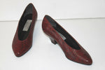 ROMANINI Escarpins Vintage Cuir Façon Reptile Bordeaux T 36 TBE
