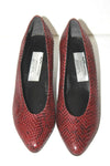 ROMANINI Escarpins Vintage Cuir Façon Reptile Bordeaux T 36 TBE