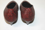 ROMANINI Escarpins Vintage Cuir Façon Reptile Bordeaux T 36 TBE
