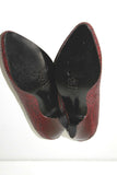 ROMANINI Escarpins Vintage Cuir Façon Reptile Bordeaux T 36 TBE