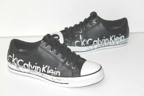 CALVIN KLEIN Tennis Sneakers Cuir Noir et Blanc T 40 Quasi Neuves
