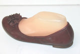 ONE STEP Ballerines Elastiquées Cuir Bordeaux T 39 TBE