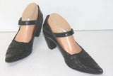 MURATTI Escarpins Pointus à Sangles Scratch  Cuir Noir T 40 TBE