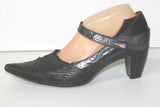 MURATTI Escarpins Pointus à Sangles Scratch  Cuir Noir T 40 TBE