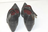 MURATTI Escarpins Pointus à Sangles Scratch  Cuir Noir T 40 TBE