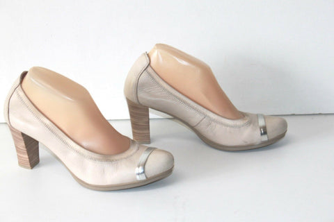 HISPANITAS Escarpins Cuir Elastiqué Teinte Coquille d'Oeuf T 40 TBE