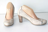HISPANITAS Escarpins Cuir Elastiqué Teinte Coquille d'Oeuf T 40 TBE