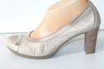 HISPANITAS Escarpins Cuir Elastiqué Teinte Coquille d'Oeuf T 40 TBE
