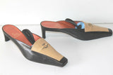 PARA DOXALE Escarpins Mules Tout Cuir Bicolore T 39.5 TBE
