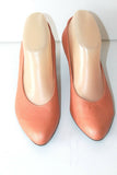 CHARLES JOURDAN Escarpins Vintage Cuir Orange Clair T 7B / 37.5 FR TBE