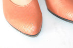 CHARLES JOURDAN Escarpins Vintage Cuir Orange Clair T 7B / 37.5 FR TBE