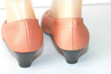 CHARLES JOURDAN Escarpins Vintage Cuir Orange Clair T 7B / 37.5 FR TBE