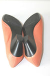 CHARLES JOURDAN Escarpins Vintage Cuir Orange Clair T 7B / 37.5 FR TBE