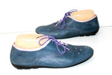 ARCUS Sneakers Derby à Lacets Cuir Ajouré Bleu Jean T 39 TBE