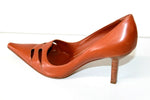 SERGIO ROSSI Escarpins Pointus Tout Cuir Marron Caramel T 39.5 TTBE