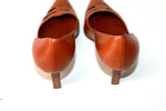 SERGIO ROSSI Escarpins Pointus Tout Cuir Marron Caramel T 39.5 TTBE