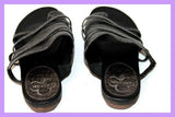 KARSTON Spartiates Sandales Cuir Quadrillé Gris Anthracite T 39 TBE