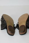 KARSTON Spartiates Sandales Cuir Quadrillé Gris Anthracite T 39 TBE