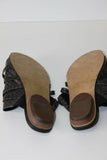 KARSTON Spartiates Sandales Cuir Quadrillé Gris Anthracite T 39 TBE