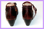 MURATTI Escarpins à Sangles Cuir Fripé Prune Nuancé T 38 TBE