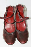 MURATTI Escarpins à Sangles Cuir Fripé Prune Nuancé T 38 TBE