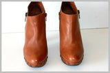 MINELLI Boots à Talons Cuir Clouté Marron Clair T 37 BE
