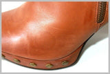 MINELLI Boots à Talons Cuir Clouté Marron Clair T 37 BE