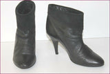 MANGO Boots Bottines  cuir Noir Revers T 36 TBE