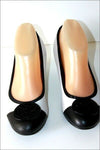 MAM'ZELLE Escarpins Cuir Elastiqué Noir et Blanc Talons Compensés T 37 TBE