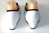 MAM'ZELLE Escarpins Cuir Elastiqué Noir et Blanc Talons Compensés T 37 TBE