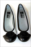 MAM'ZELLE Escarpins Cuir Elastiqué Noir et Blanc Talons Compensés T 37 TBE