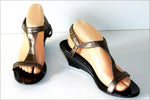 SAN MARINA Sandales Tout Cuir Bronze Talons Compensés T 40 TBE