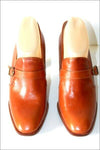 FILOGRANA OF MILANO Escarpins Vintage Tout Cuir Marron Caramel T 38.5 TBE