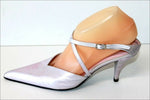 SAN MARINA Escarpins Ouverts Pointus Cuir Rose Nacré Doublés Cuir T 39 TBE