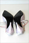 SAN MARINA Escarpins Ouverts Pointus Cuir Rose Nacré Doublés Cuir T 39 TBE